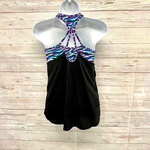 Ivivva Sporty tank in Roaming Tiger/black print